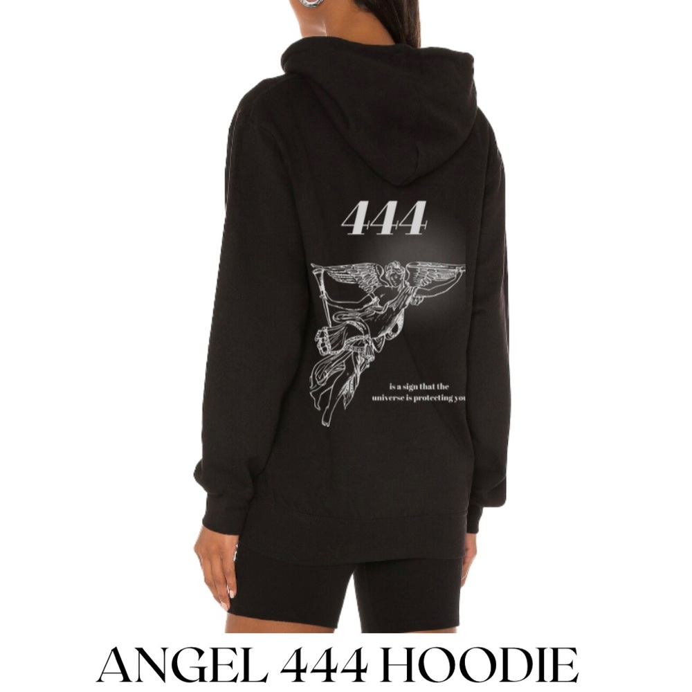 NWT!! Angel 444 black cotton hoodie